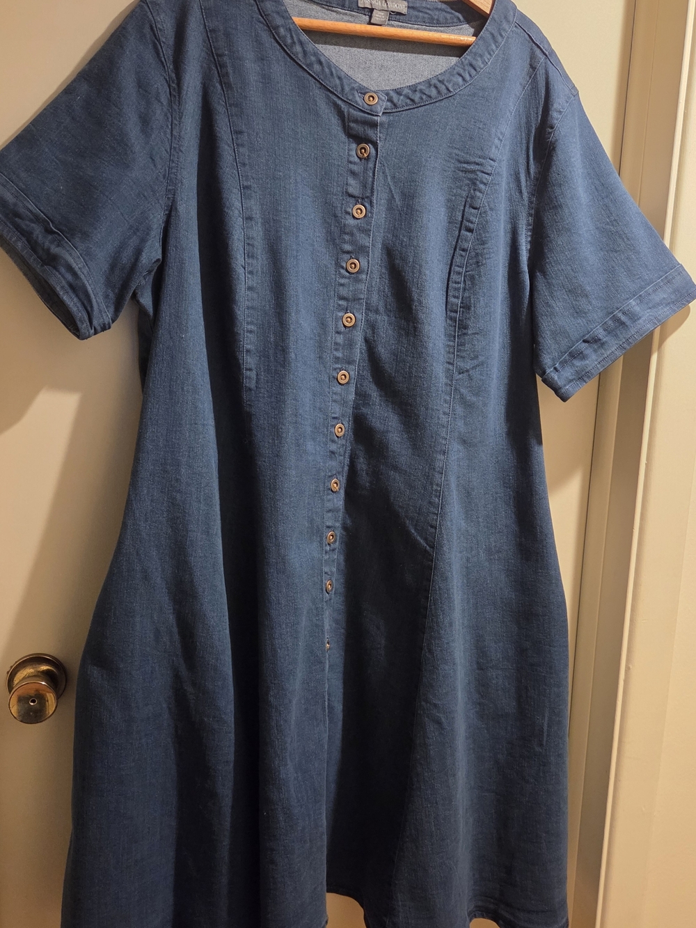 Classic Denim Button-Front Women’s Dress 24W